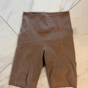 Girlfriend Collective Brown High-Waisted Bike Shorts